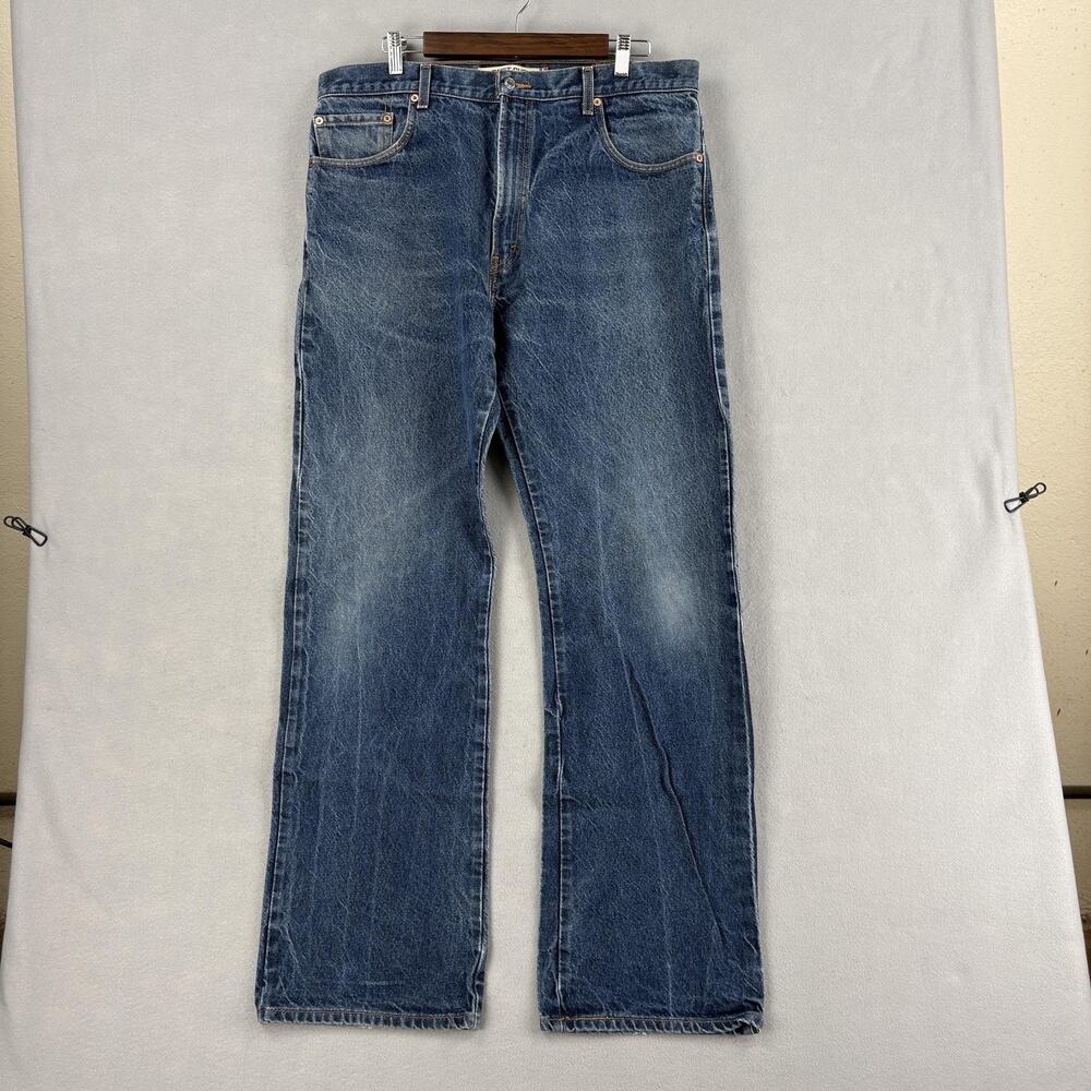 Vintage Levis 517 Jeans Mens 37x32 Medium Blue Denim Bootcut Regular Distressed